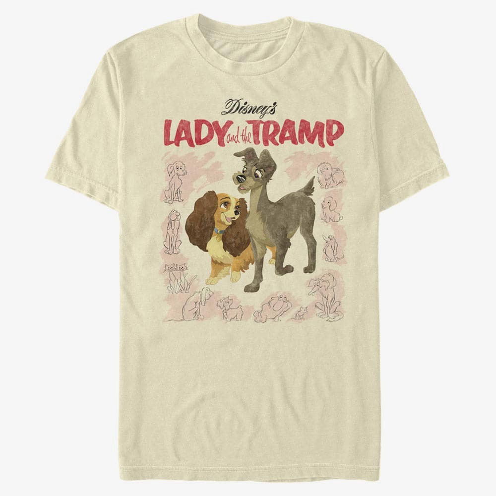 T-shirts Merch Disney Classics Lady & The Tramp - Vintage Cover Unisex T-Shirt Natural