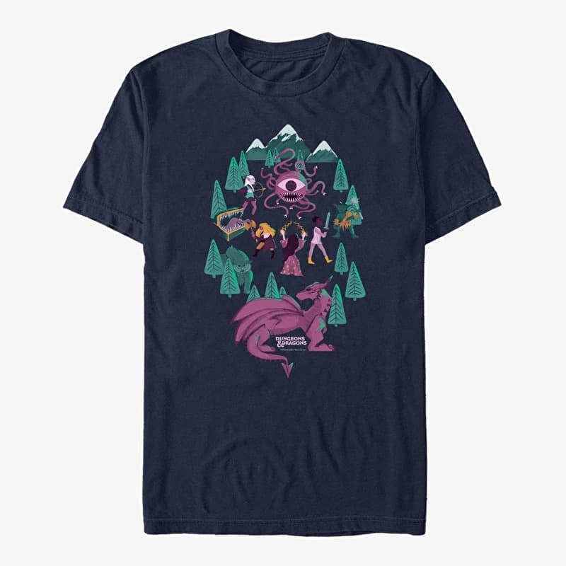 Футболка Merch Dungeons & Dragons - Fantasy Adventure Crew Unisex T-Shirt Navy Blue