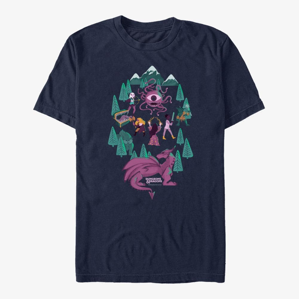 Magliette Merch Dungeons & Dragons - Fantasy Adventure Crew Unisex T-Shirt Navy Blue