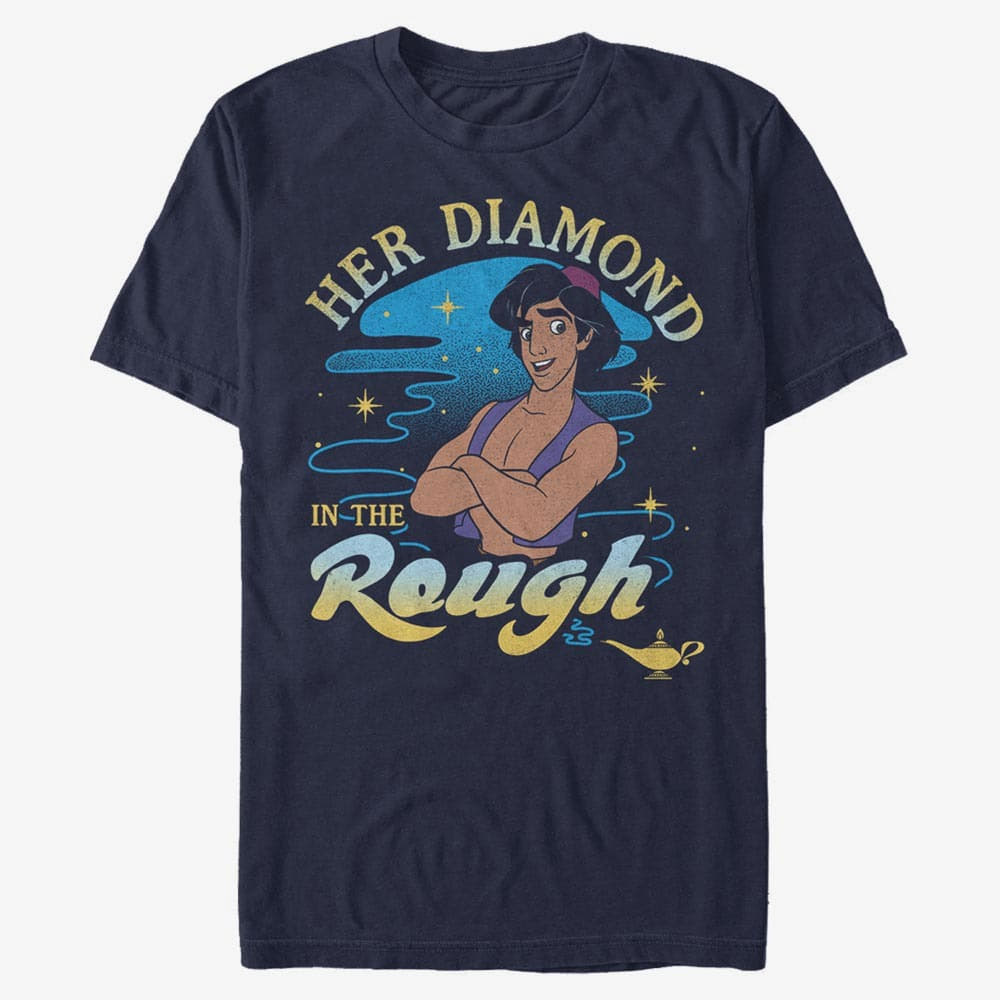 Pólók Merch Disney Classics Aladdin - Diamond In the Rough Unisex T-Shirt Navy Blue