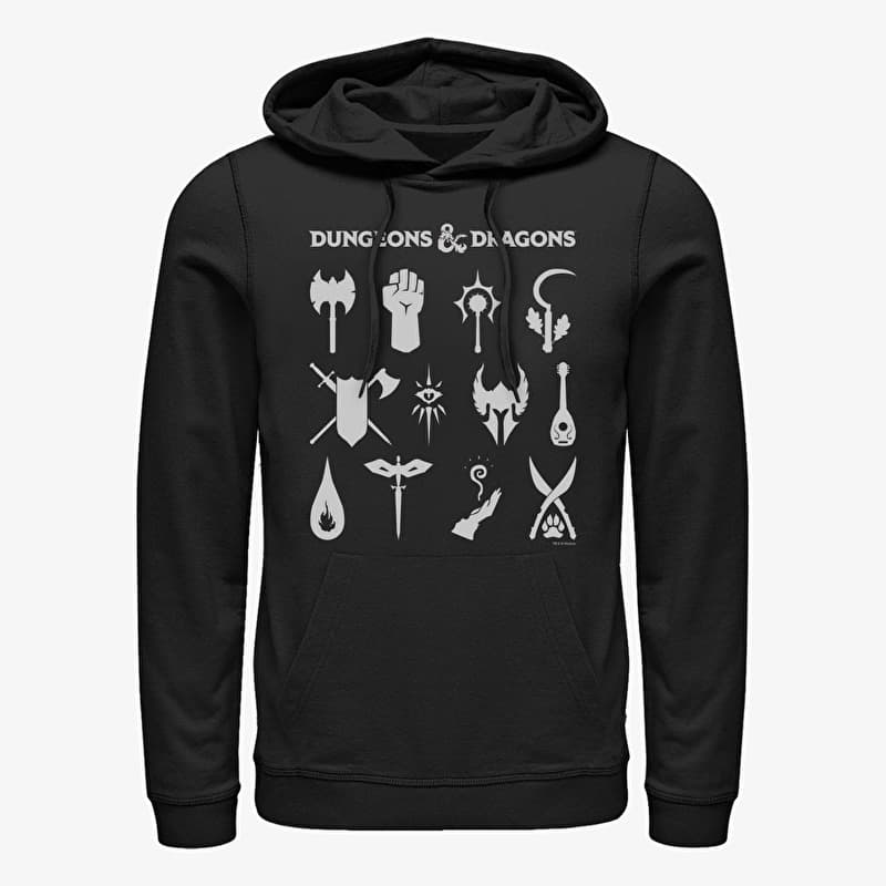 Mikina Merch Dungeons & Dragons - Dungeon Classes Unisex Hoodie Black
