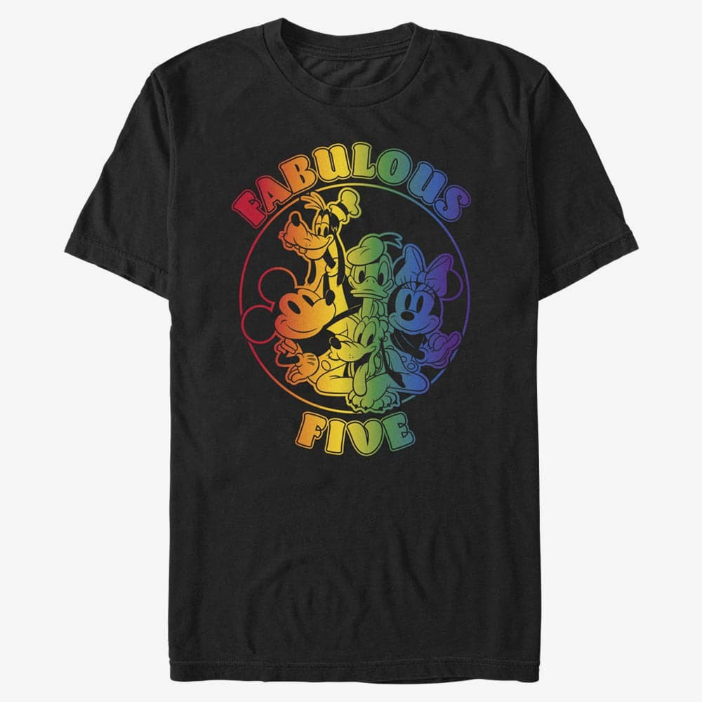 Marškinėliai Merch Disney Classics Mickey Mouse - Prideful Five Unisex T-Shirt Black