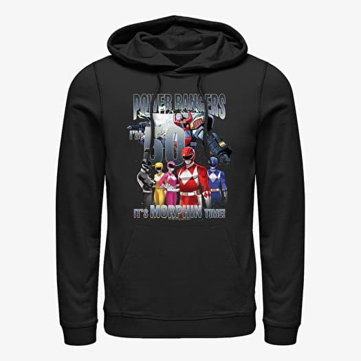 Mikina Merch Hasbro Vault Power Rangers - I'm 50 It's Morphin Time Unisex Hoodie Black
