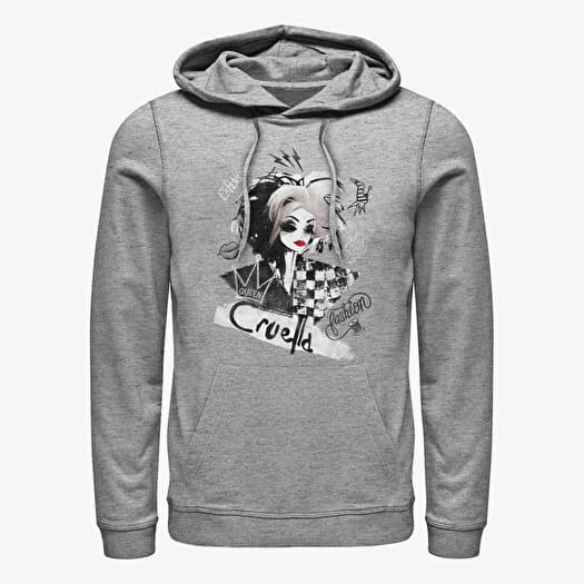 Sweatshirt Merch Disney Classics DNCA - ARTSY CRUELLA Unisex Hoodie Heather Grey