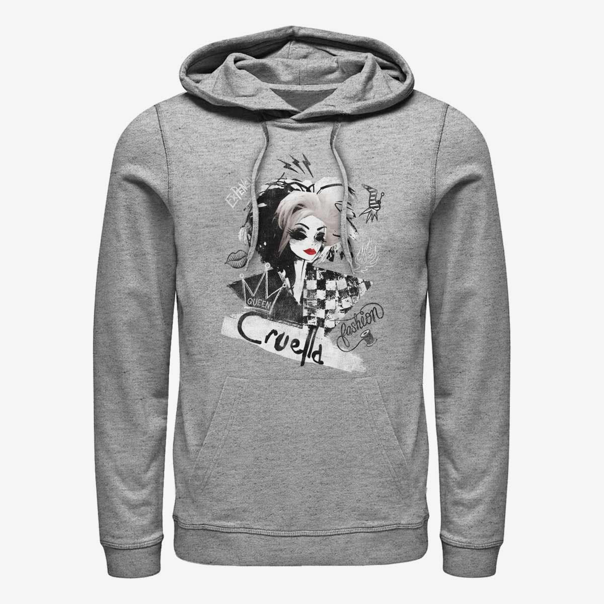 Dukserice Merch Disney Classics DNCA - ARTSY CRUELLA Unisex Hoodie Heather Grey
