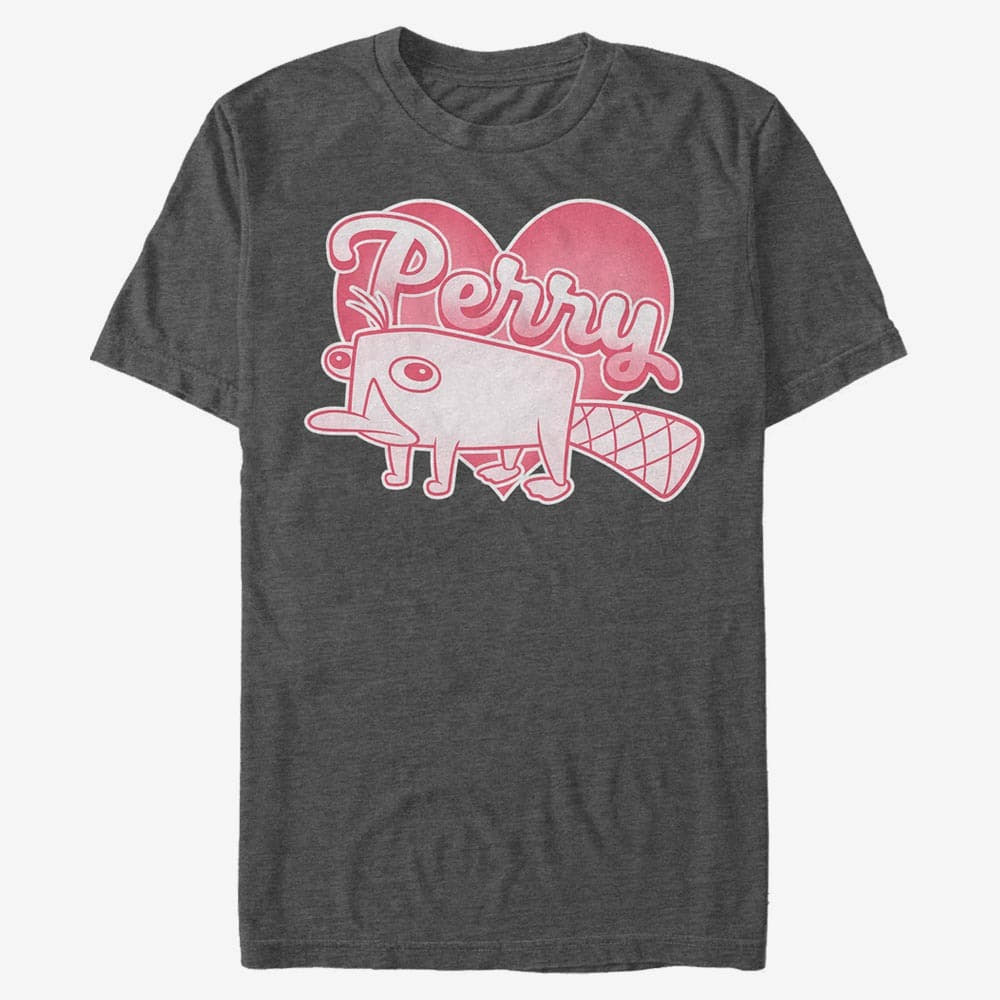 T-shirts Merch Disney Classics Phineas And Ferb - Platypus Love Unisex T-Shirt Dark Heather Grey