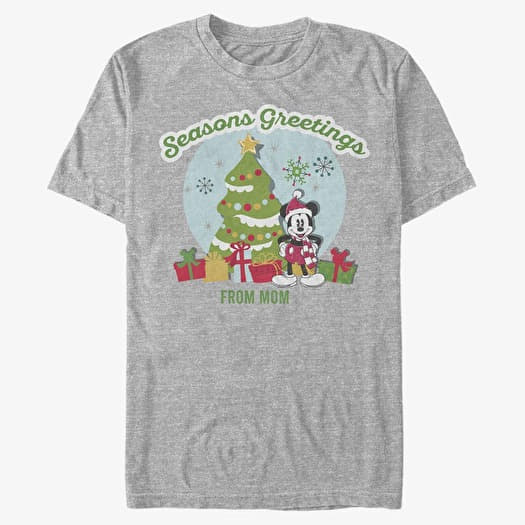 T-shirt Merch Disney Classics Mickey Classic - Greetings From Mom Unisex T-Shirt Heather Grey