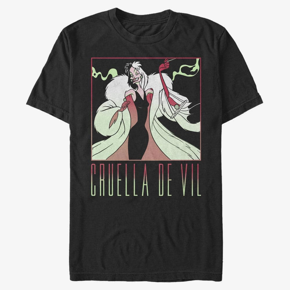majice kratkih rukava Merch Disney Classics 101 Dalmatians - Cruella the Cruel Unisex T-Shirt Black