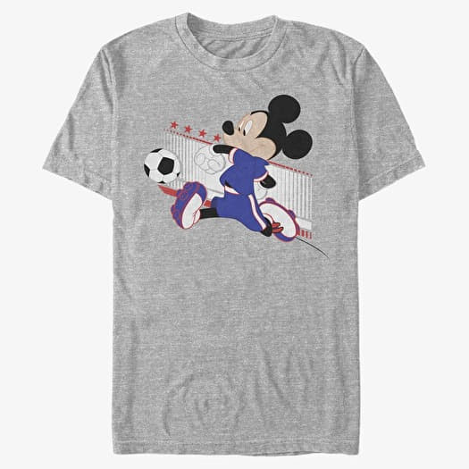 Tričko Merch Disney Classics Mickey Classic - Japan Kick Unisex T-Shirt Heather Grey