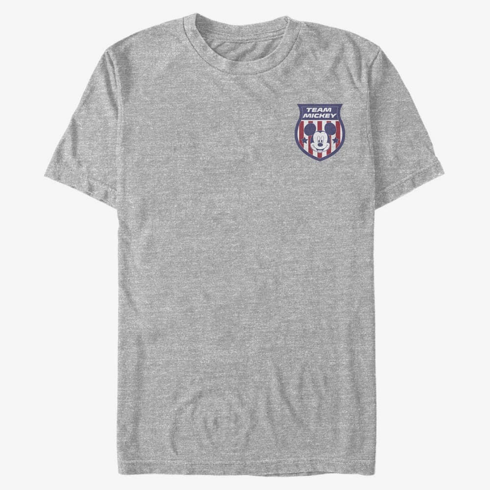 T-Shirts Merch Disney Classics Mickey Classic - USA Badge Unisex T-Shirt Heather Grey