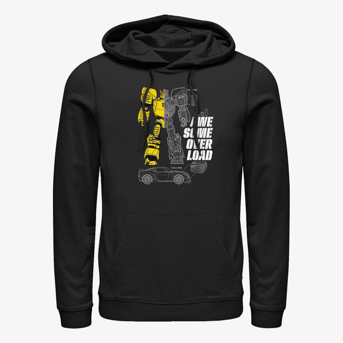 Mikiny Merch Hasbro Vault Transformers - Bumblebee Overload Unisex Hoodie Black