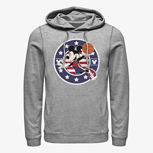 Sweatshirt Merch Disney Classics Mickey Classic - B Ball Americana Unisex Hoodie Heather Grey