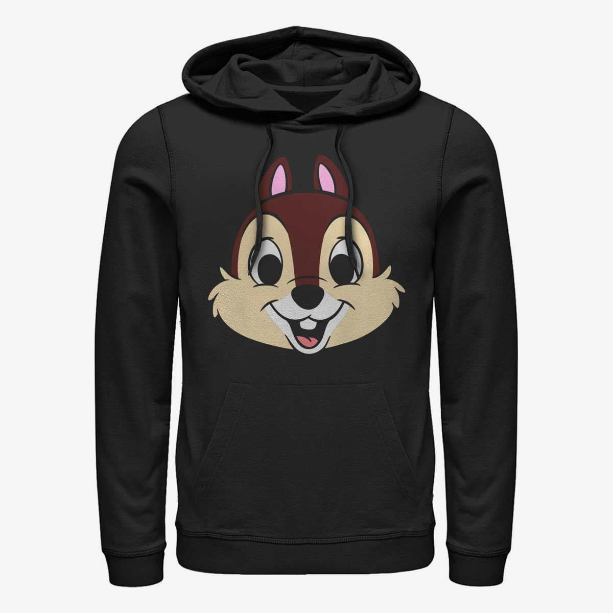 Dukserice Merch Disney Classics Mickey & Friends - Chip Big Face Unisex Hoodie Black