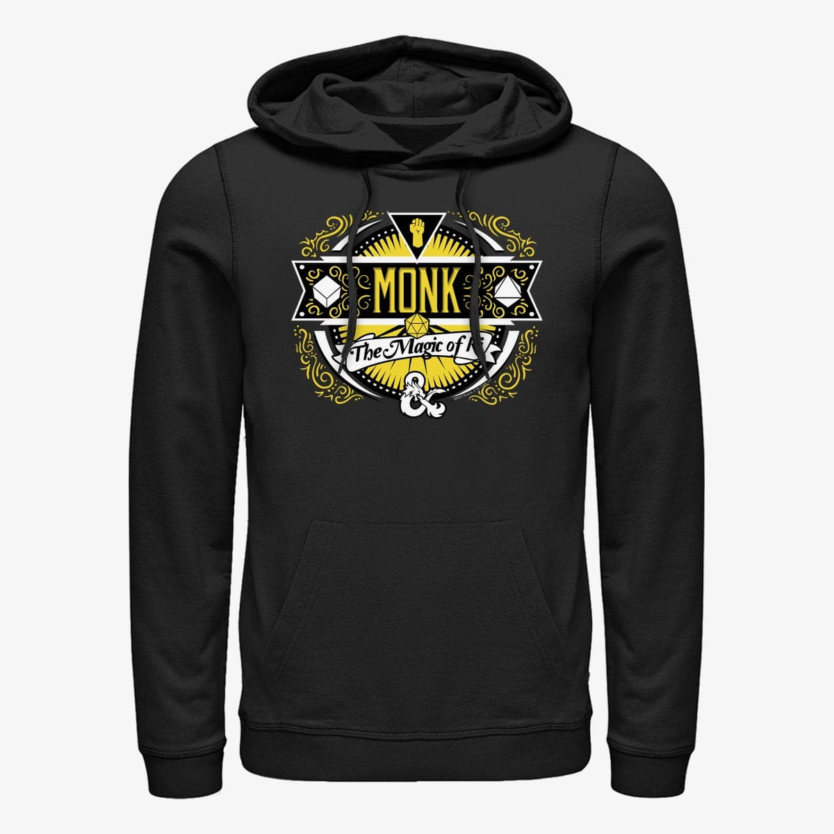 Bluzy Merch Dungeons & Dragons - Monk Label Unisex Hoodie Black