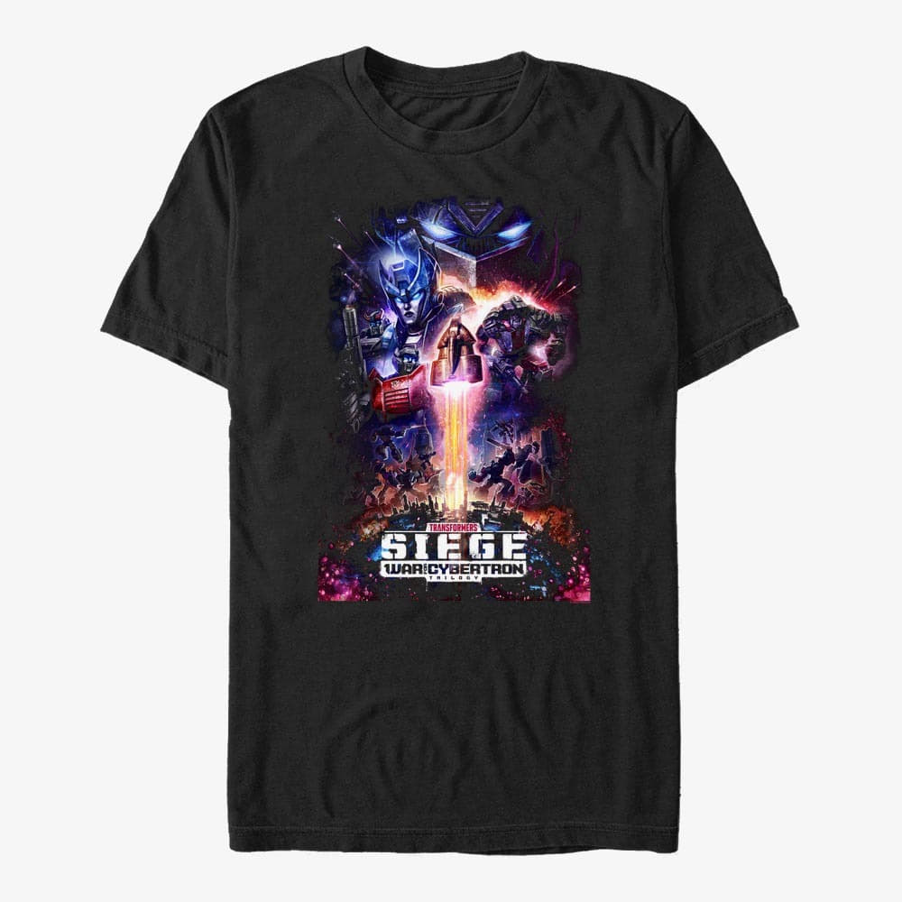 Trička Merch Hasbro Vault Transformers - Siege Poster Unisex T-Shirt Black