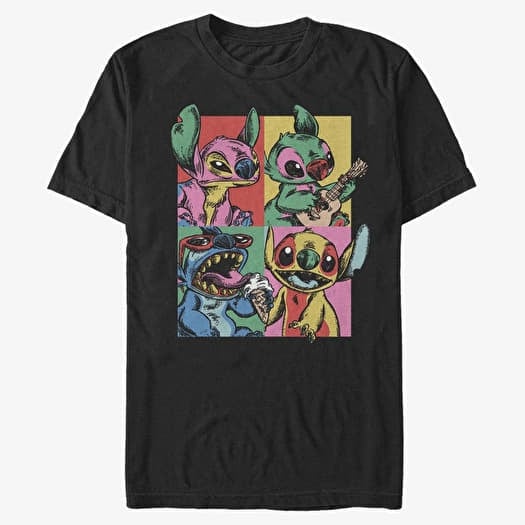 T-shirt Merch Disney Classics Lilo & Stitch - Grunge Stitch Unisex T-Shirt Black
