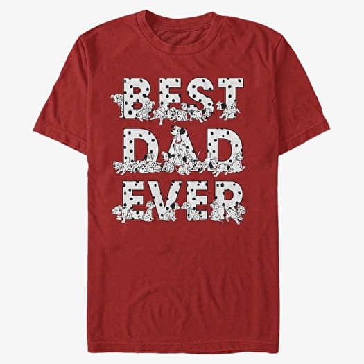 T-shirt Merch Disney Classics 101 Dalmatians - Pongo Best Dad Ever Unisex T-Shirt Red