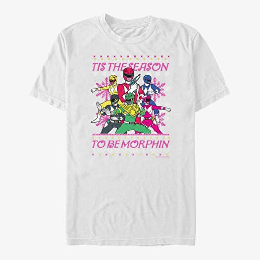 Majica Merch Hasbro Vault Power Rangers - Tis The Season To Be Morphin Unisex T-Shirt White