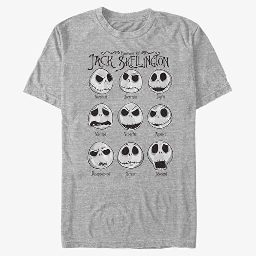 T-shirt Merch Disney Classics Nightmare Before Christmas - Jack Emotions Unisex T-Shirt Heather Grey