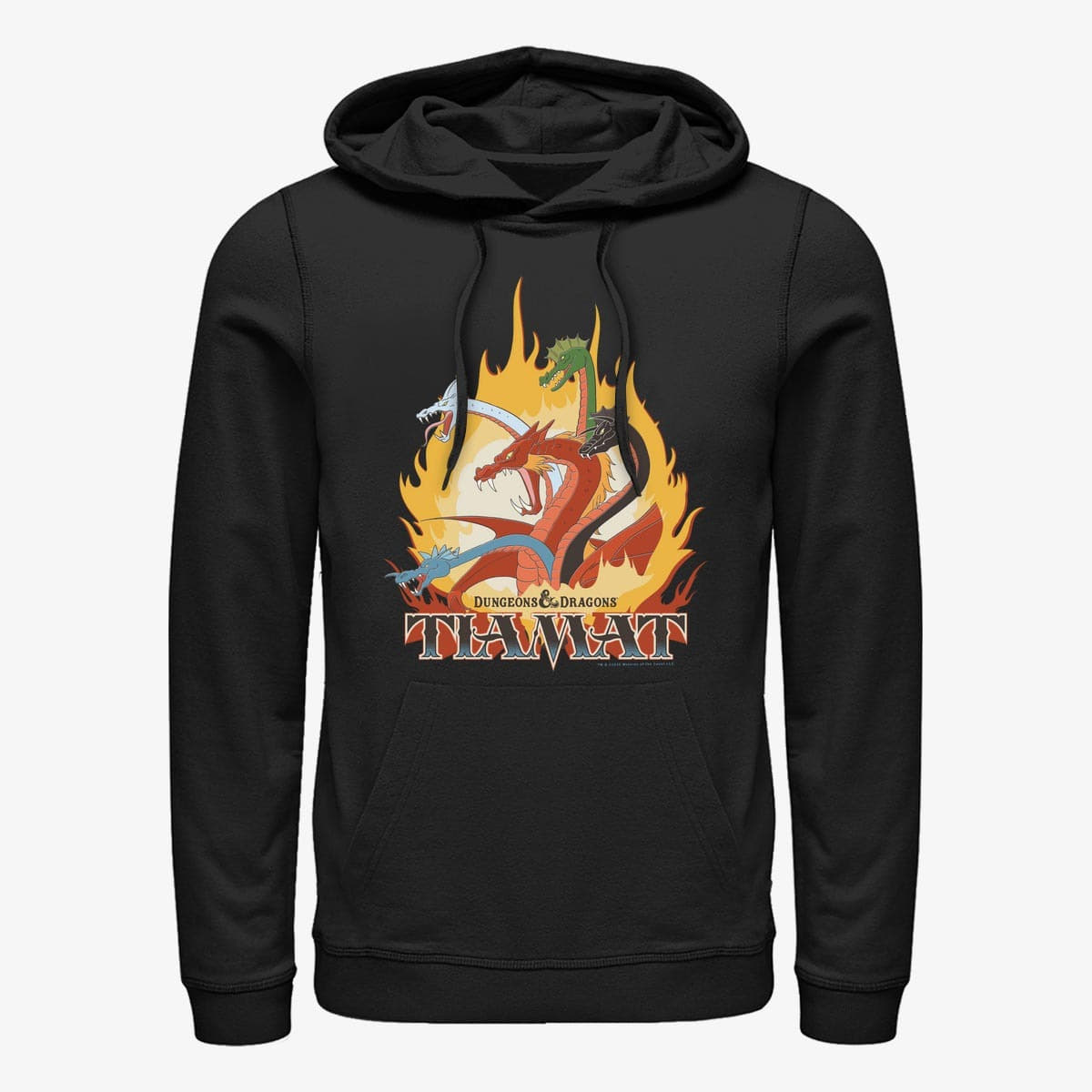 Mikiny Merch Dungeons & Dragons - Dragon Flames Unisex Hoodie Black