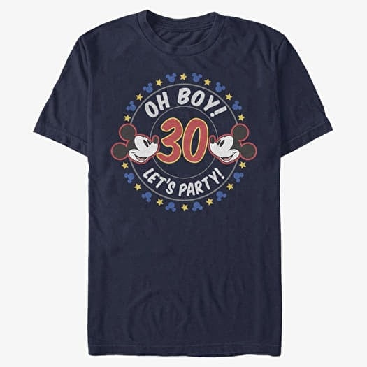 T-shirt Merch Disney Classics Mickey Classic - Oh Boy Mickey 30 Unisex T-Shirt Navy Blue