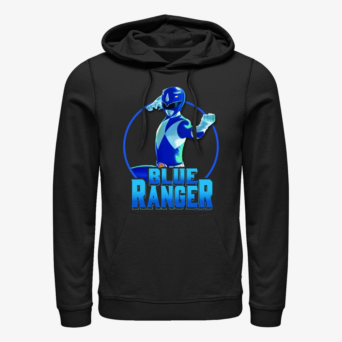 Регланы и толстовки Merch Hasbro Power Rangers - BLUE Unisex Hoodie Black
