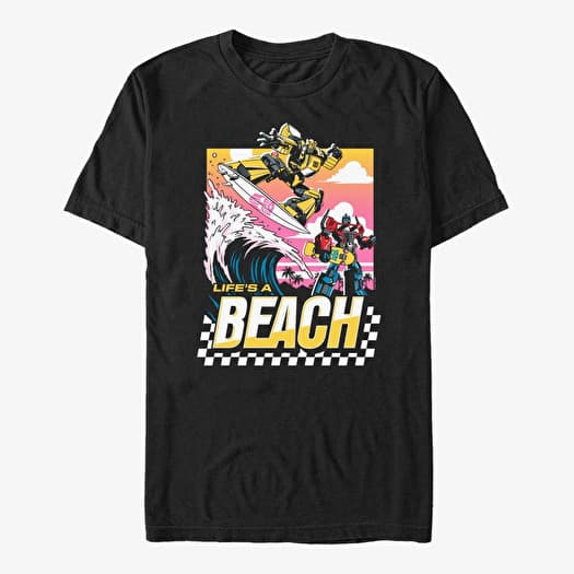 T-shirt Merch Hasbro Vault Transformers - Transformers Beach Day Unisex T-Shirt Black