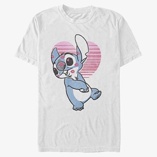 T-shirt Merch Disney Classics Lilo & Stitch - Kissy Faced Unisex T-Shirt White