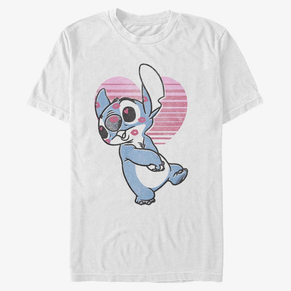 T-särgid Merch Disney Classics Lilo & Stitch - Kissy Faced Unisex T-Shirt White
