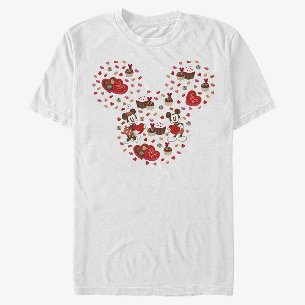 Trička Merch Disney Classics Mickey & Friends - Mickey Candy Unisex T-Shirt White