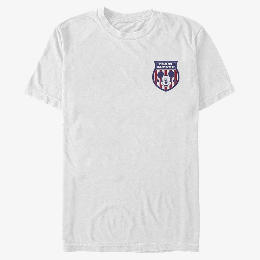 Magliette Merch Disney Classics Mickey Classic - USA Badge Unisex T-Shirt White