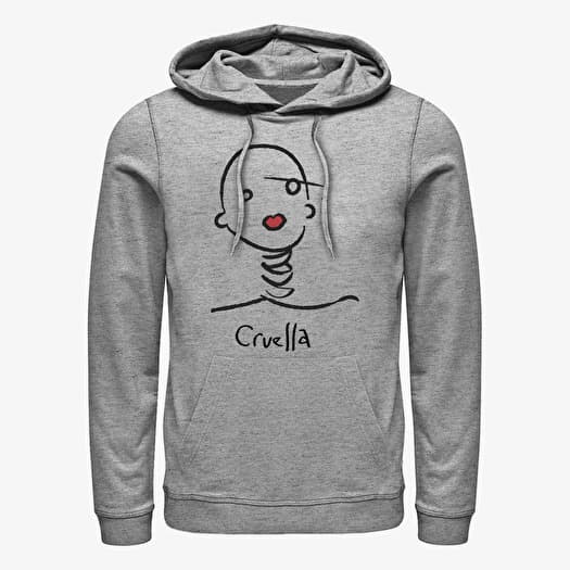 Mikina Merch Disney Classics DNCA - CRUELLA DOODLE Unisex Hoodie Heather Grey