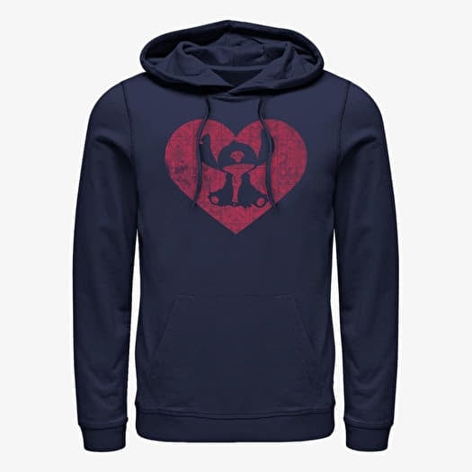 Majica Merch Disney Classics Lilo & Stitch - Stitch Heart Unisex Hoodie Navy Blue