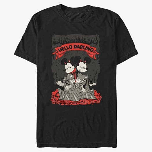 T-shirt Merch Disney Classics Mickey & Friends - Mickey Hello Darling Unisex T-Shirt Black