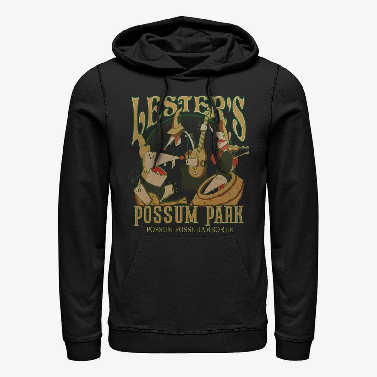 Sweatshirts Merch Disney Classics A Goofy Movie - Lesters Possum Park Unisex Hoodie Black