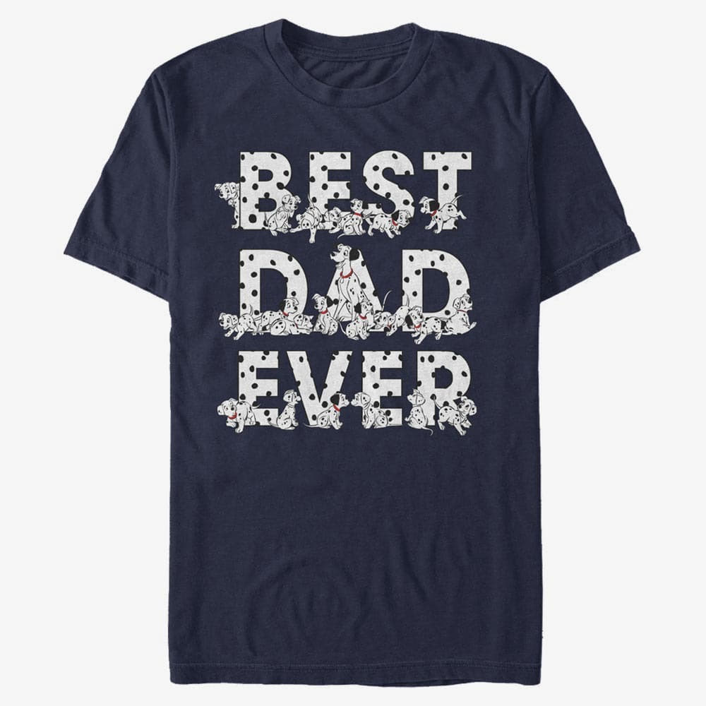 Magliette Merch Disney Classics 101 Dalmatians - Pongo Best Dad Ever Unisex T-Shirt Navy Blue