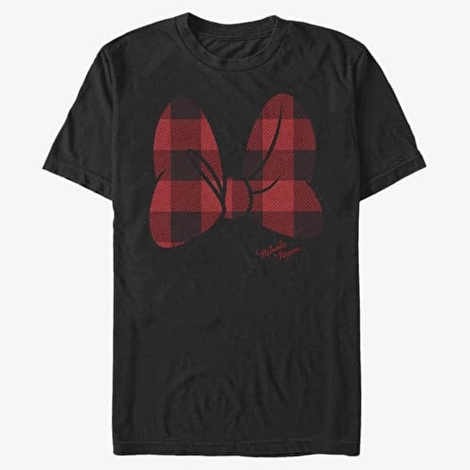 T-shirt Merch Disney Classics Mickey & Friends - Plaid Bow Unisex T-Shirt Black