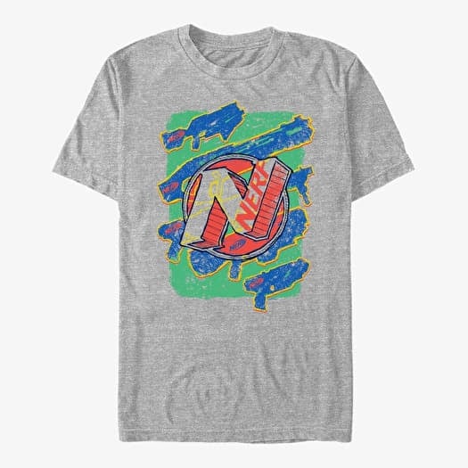 Marškinėliai Merch Hasbro Vault Nerf - Nerf Scribble Unisex T-Shirt Heather Grey