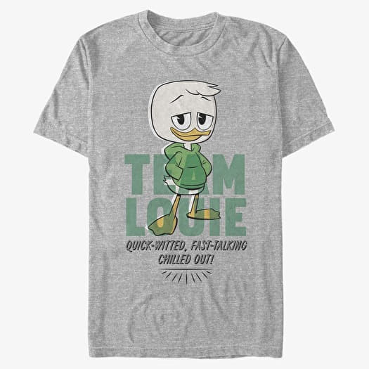 Majica Merch Disney Classics Ducktales - Team Louie Green Unisex T-Shirt Heather Grey