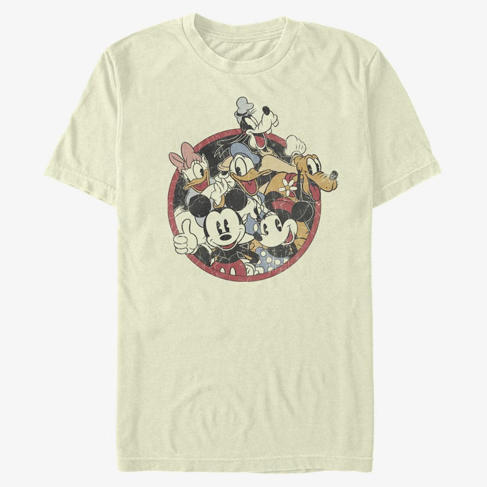 Tricouri Merch Disney Classics Mickey Classic - Retro Groupie Unisex T-Shirt Natural