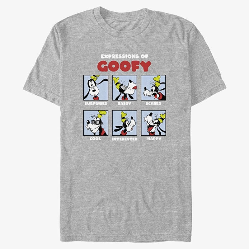 Merch Disney Classics Mickey & Friends - Expressions of Goofy Unisex T-Shirt Heather Grey