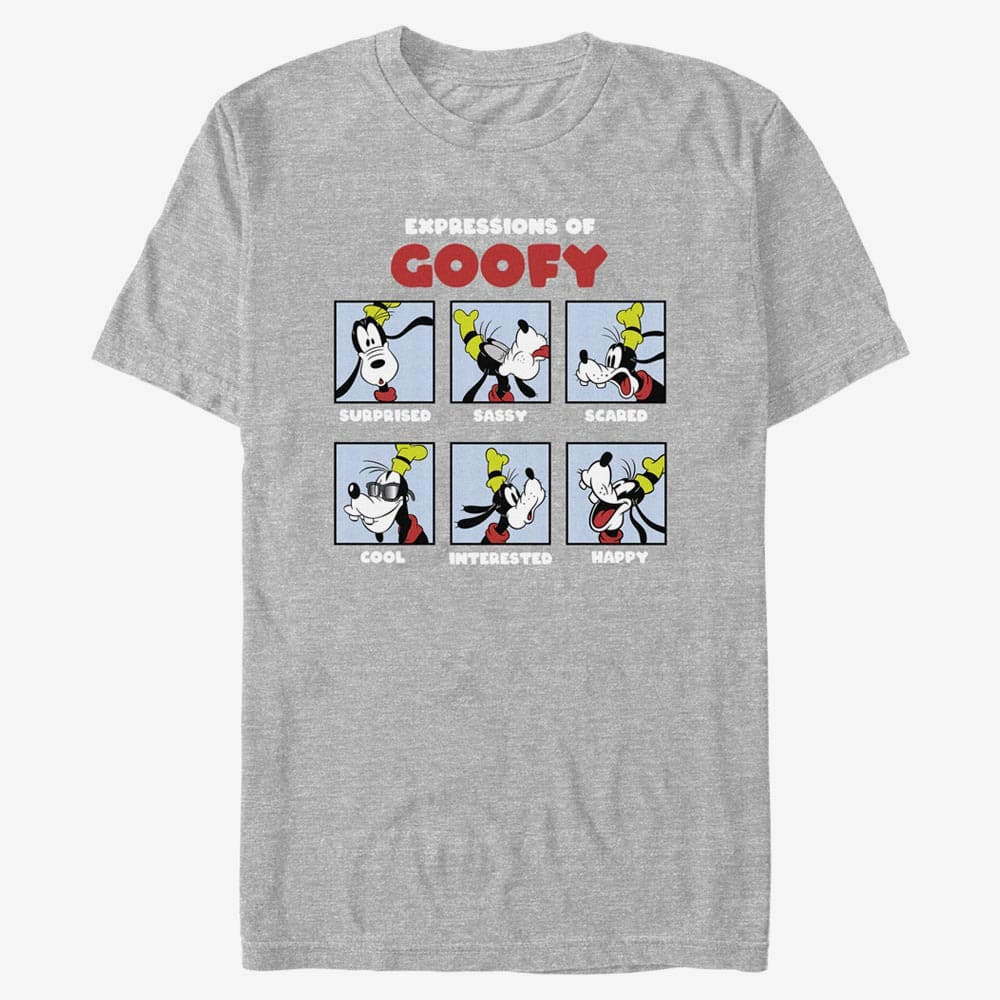 Magliette Merch Disney Classics Mickey & Friends - Expressions of Goofy Unisex T-Shirt Heather Grey