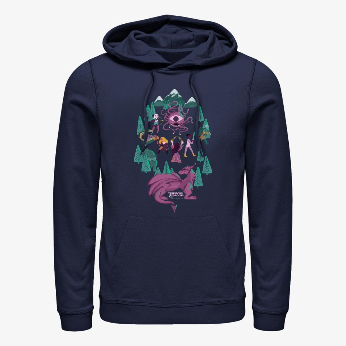 Mikiny Merch Dungeons & Dragons - Fantasy Adventure Crew Unisex Hoodie Navy Blue