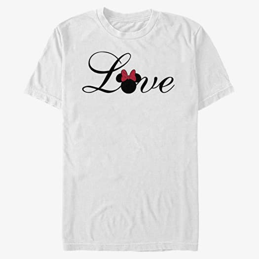 Tričko Merch Disney Classics Mickey Classic - MINNIE LOVE SCRIPT Unisex T-Shirt White