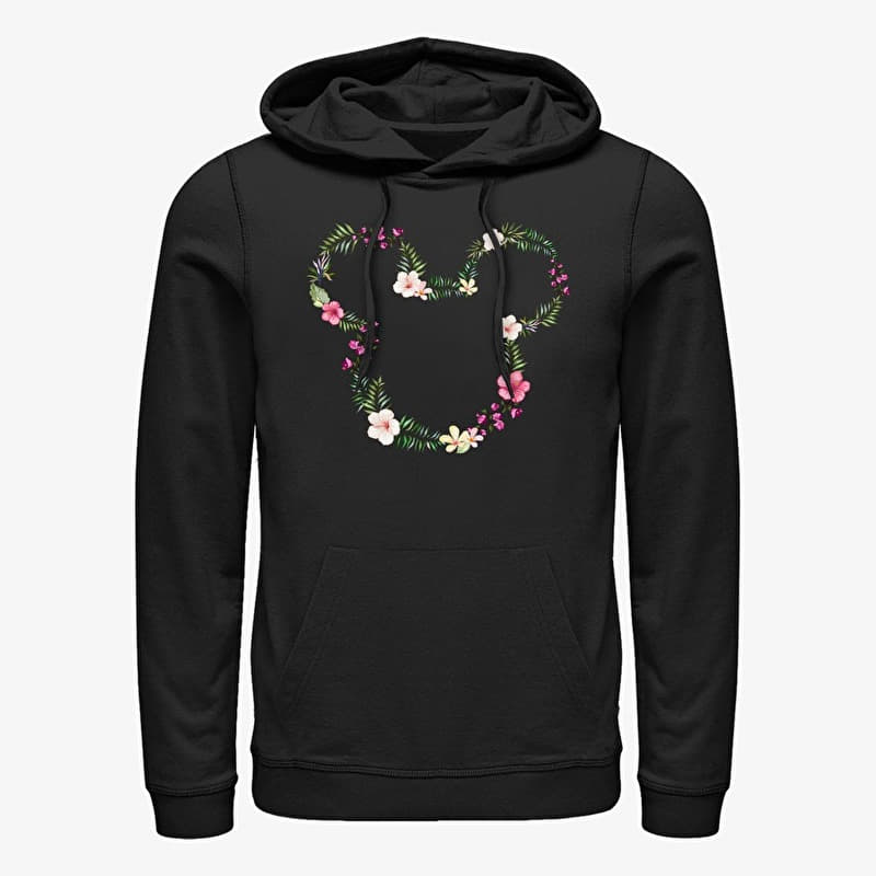 Sweatshirt Merch Disney Classics Mickey Classic - Floral Mickey Unisex Hoodie Black