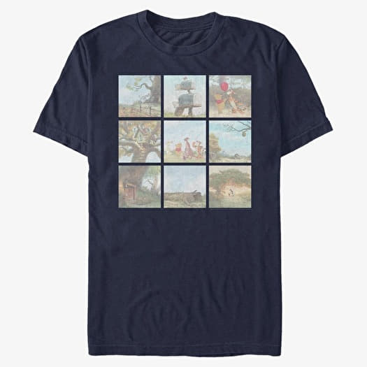 T-shirt Merch Disney Classics Winnie The Pooh - POOH SCENES Unisex T-Shirt Navy Blue