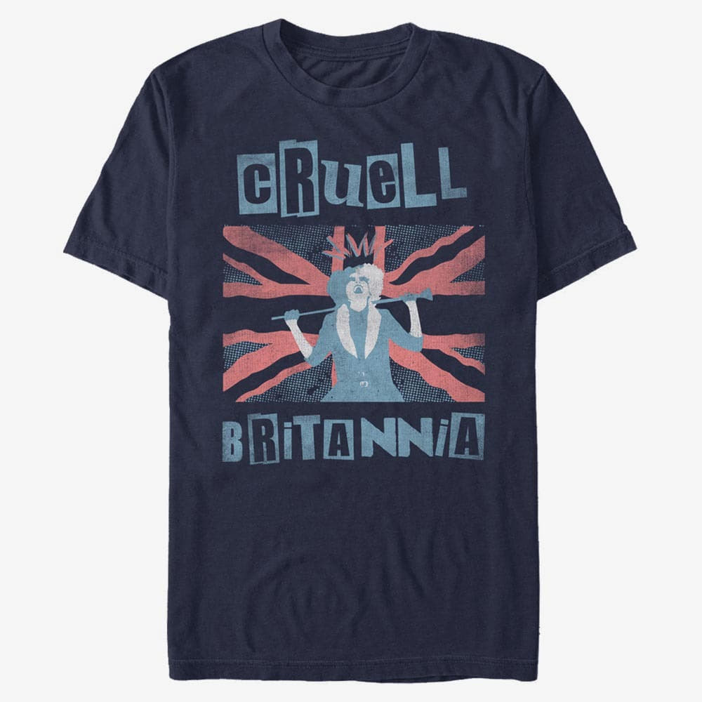 Pólók Merch Disney Classics DNCA - Cruell Britannia Unisex T-Shirt Navy Blue