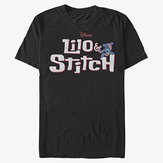 T-shirt Merch Disney Classics Lilo & Stitch - Stitch with Logo Unisex T-Shirt Black