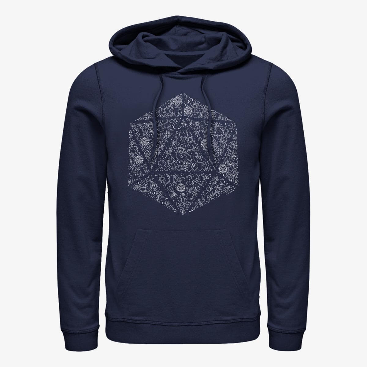 Dukserice Merch Dungeons & Dragons - Celestial D20 Unisex Hoodie Navy Blue