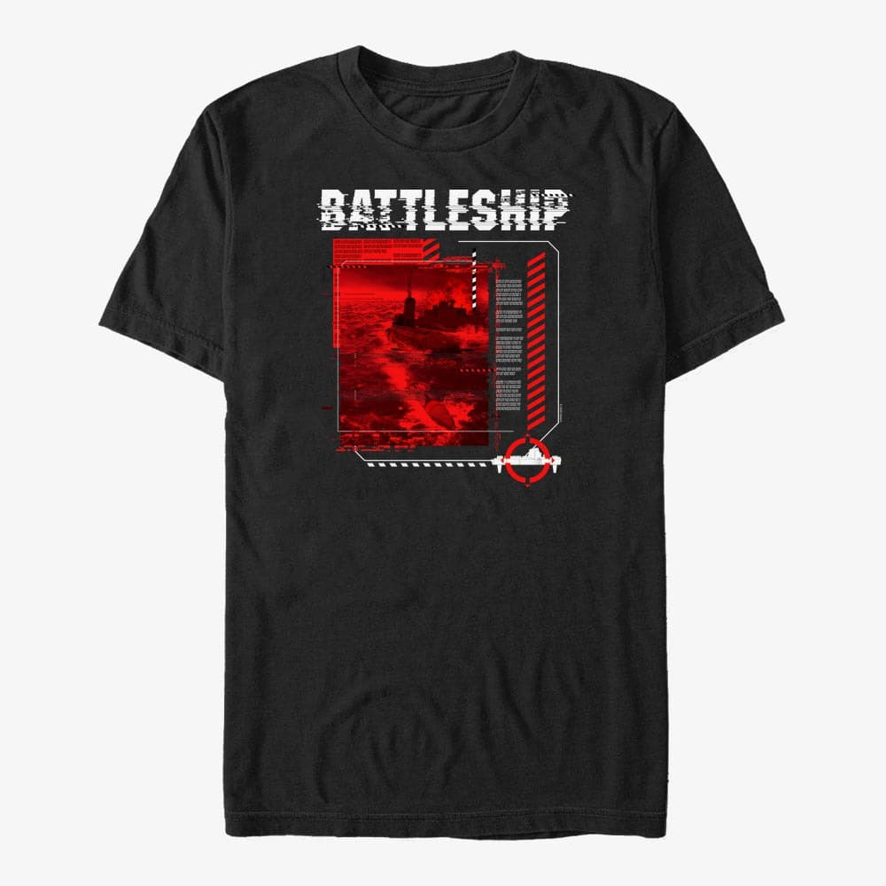 Trička Merch Hasbro Vault Battleship - BATTLESHIP DIGITAL GLITCH Unisex T-Shirt Black